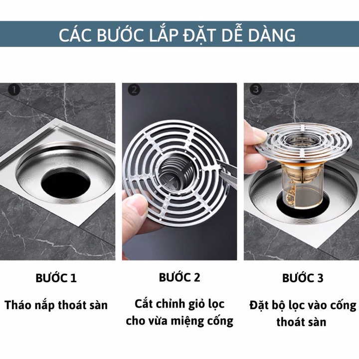 Nắp Đậy Cống Thoát Nước Nhựa Abs, Ngăn Mùi Thoát Sàn Nhà Tắm Chống Nghẹt Hiệu Quả - Gdn - Ảnh 6