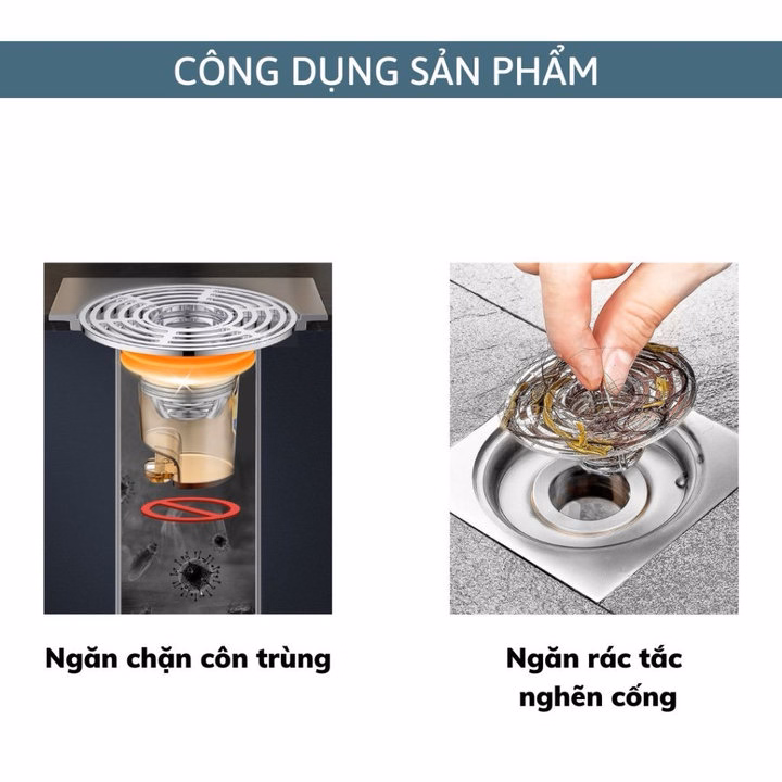 Nắp Đậy Cống Thoát Nước Nhựa Abs, Ngăn Mùi Thoát Sàn Nhà Tắm Chống Nghẹt Hiệu Quả - Gdn - Ảnh 8