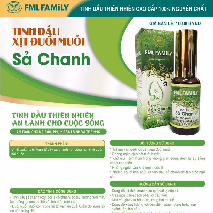 Tinh Dầu Sả Chanh Xịt Đuổi Muỗi, Xông Tinh Dầu 30Ml -Thảo Mộc Xanh - Ảnh 2