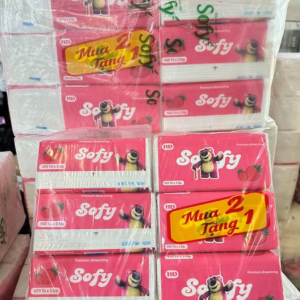 Giấy Rút Đa Năng Gấu Dâu Sofy [Lốc 3 Gói] - Su