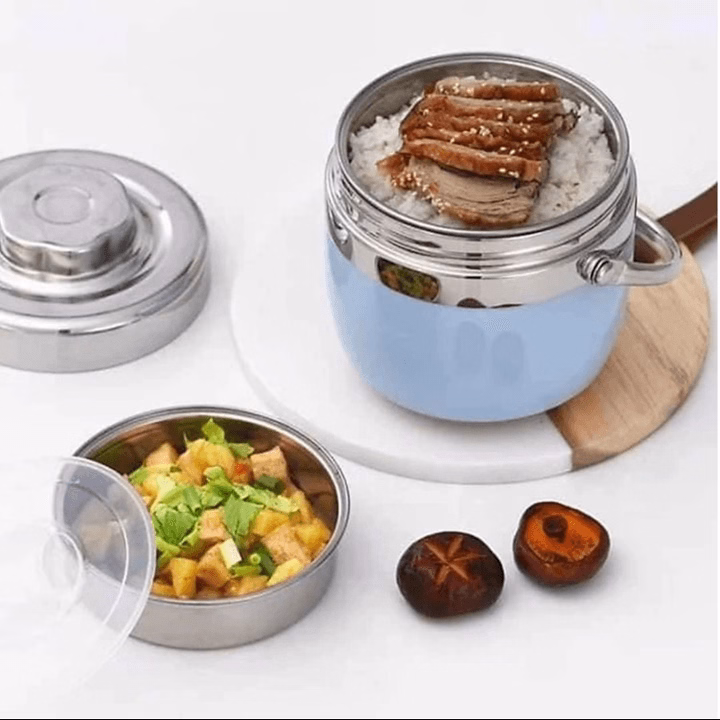 Hộp Cơm Giữ Nhiệt 2 Ngăn, Cặp Lồng Bom Xuất Hàn 1,5L Ctb398 - Bechip - Ảnh 4