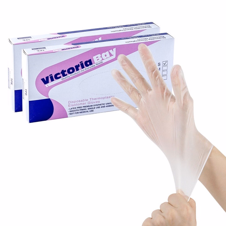 Hộp 100 Găng Tay, Bao Tay Nilon Dùng 1 Lần Tiện Lợi - Su