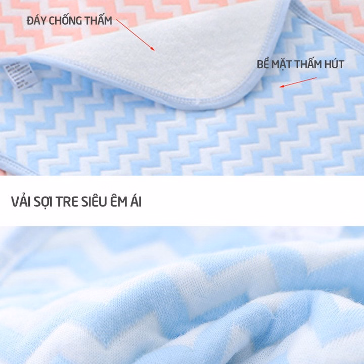 Lót Chống Thấm Sợi Tre 4 Lớp Wooji 50X70Cm 00821 - Lady'S Passion - Ảnh 4