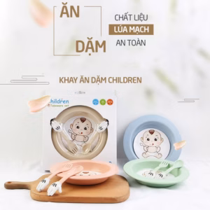 Đĩa Kèm Thìa Dĩa Children Lúa Mạch An Toàn Cho Bé Ăn Dặm 00566 - Lady'S Passion