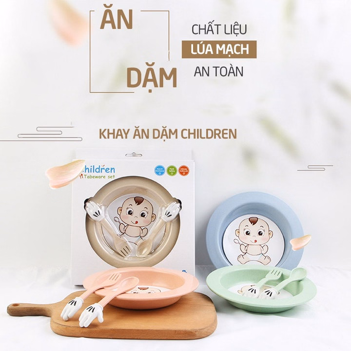 Đĩa Kèm Thìa Dĩa Children Lúa Mạch An Toàn Cho Bé Ăn Dặm 00566 - Lady'S Passion