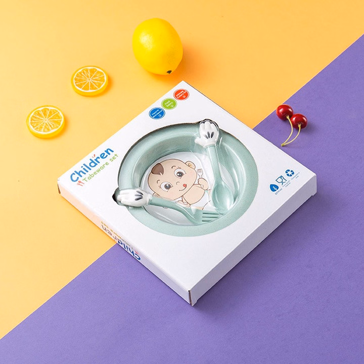 Đĩa Kèm Thìa Dĩa Children Lúa Mạch An Toàn Cho Bé Ăn Dặm 00566 - Lady'S Passion - Ảnh 4