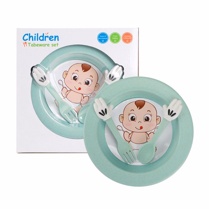 Đĩa Kèm Thìa Dĩa Children Lúa Mạch An Toàn Cho Bé Ăn Dặm 00566 - Lady'S Passion - Ảnh 9