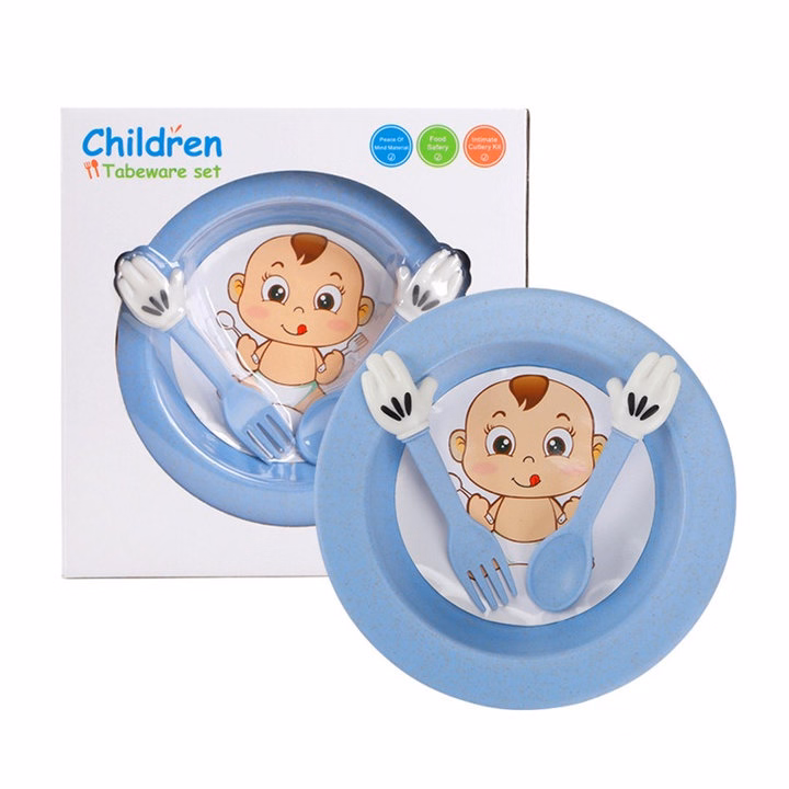 Đĩa Kèm Thìa Dĩa Children Lúa Mạch An Toàn Cho Bé Ăn Dặm 00566 - Lady'S Passion - Ảnh 10