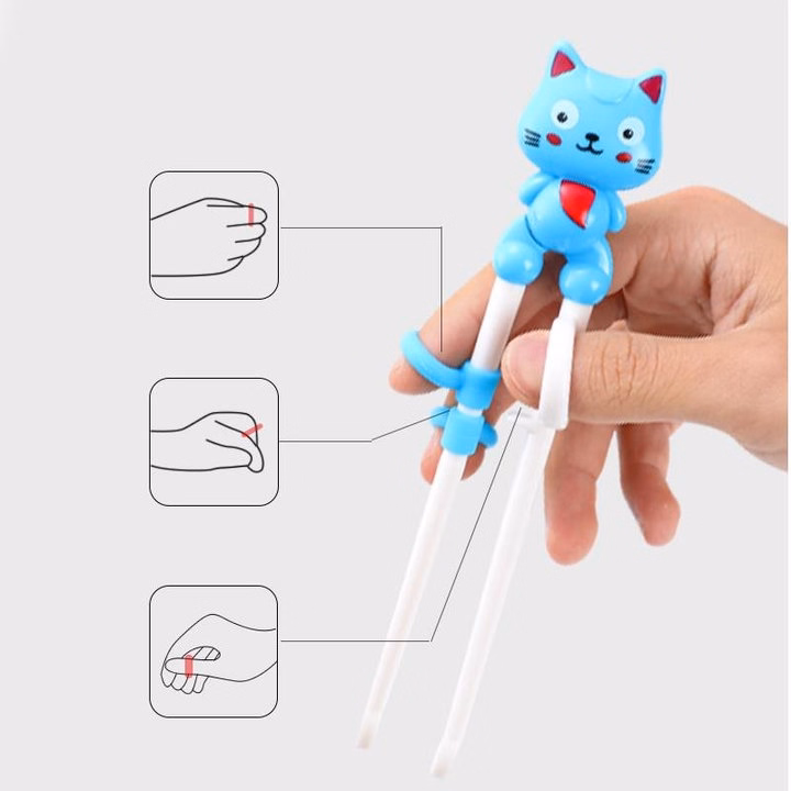Bộ Đũa Thìa Inox Happycat Chống Gỉ An Toàn Cho Bé Tập Ăn 00585 - Lady'S Passion - Ảnh 3