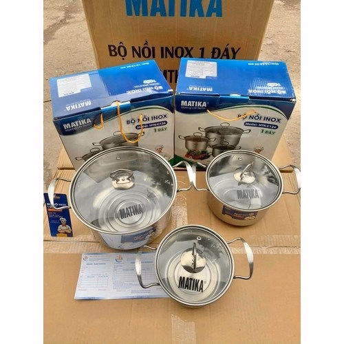 Bộ 3 Nồi Inox Size 16Cm, 18Cm, 24Cm - Ảnh 4