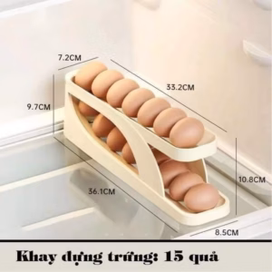 Khay Đựng Trứng 2 Tầng Thông Minh Tự Động Lăn
