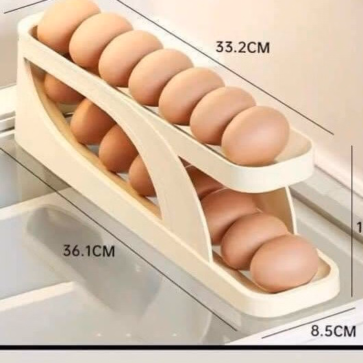 Khay Đựng Trứng 2 Tầng Thông Minh Tự Động Lăn - Ảnh 3