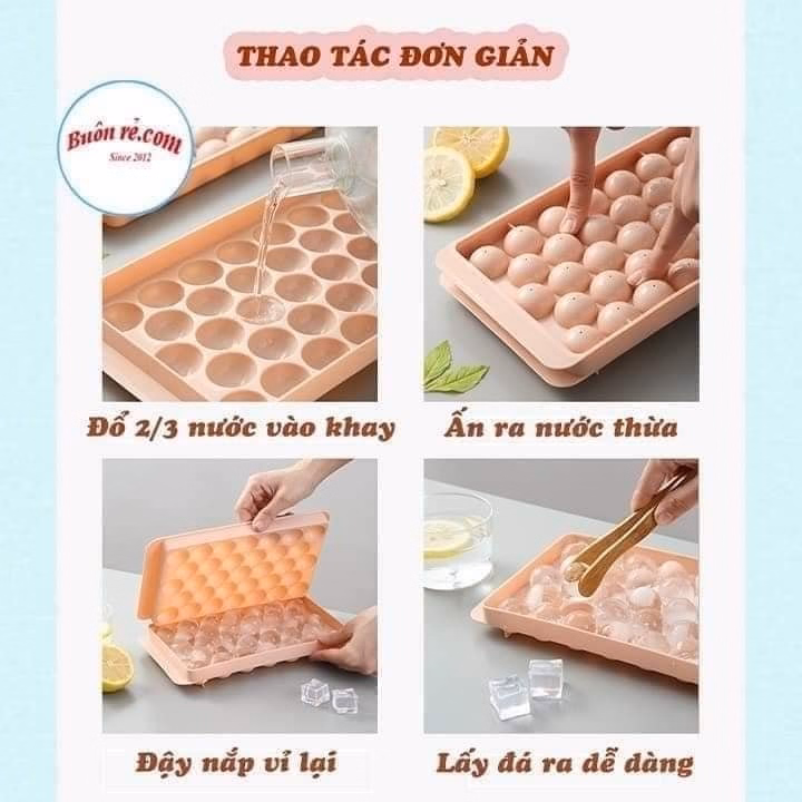 Khay Làm Đá Viên Tròn 33 Viên Thông Minh - Ảnh 4