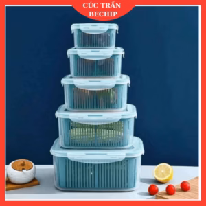 Set 5 Bộ Đựng Thực Phẩm Đa Năng 2 Lớp Ca0 Cấp Ctb49 - Bechip