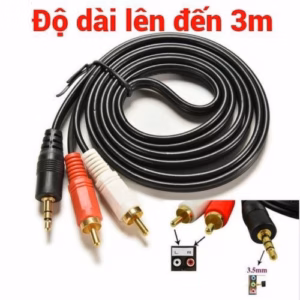 Cáp Av 3.5 Ra Bông Sen 3 Mét - Silver