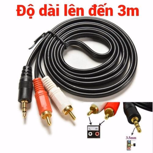Cáp Av 3.5 Ra Bông Sen 3 Mét - Silver