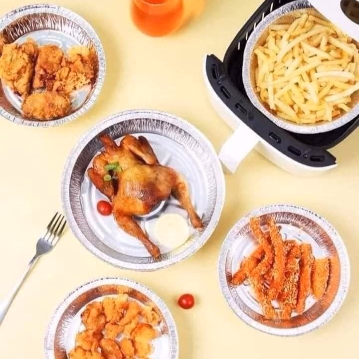 Bộ 125 Khay Bạc Lót Nồi Chiên Không Dầu 22Cm - Su - Ảnh 3