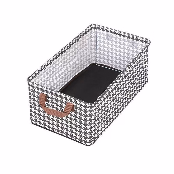 Hộp Đựng Đồ Có Khung Sắt Caro Có Quai - Su - Ảnh 2
