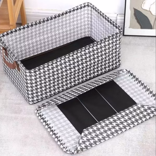 Hộp Đựng Đồ Có Khung Sắt Caro Có Quai - Su - Ảnh 6