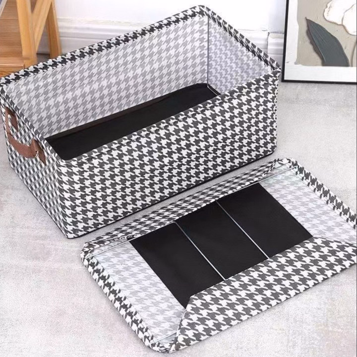 Hộp Đựng Đồ Có Khung Sắt Caro Có Quai - Su - Ảnh 6