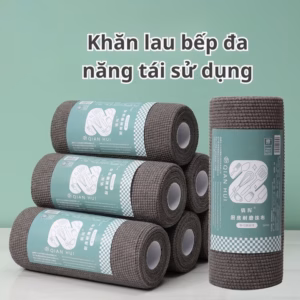Cuộn 25 Khăn Lau Đa Năng Tái Sử Dụng Than Tre - Su