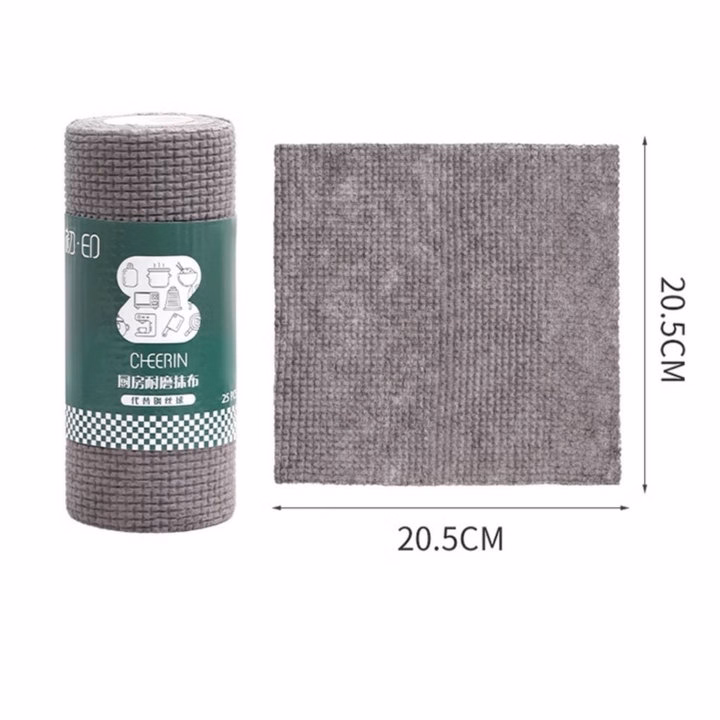 Cuộn 25 Khăn Lau Đa Năng Tái Sử Dụng Than Tre - Su - Ảnh 6