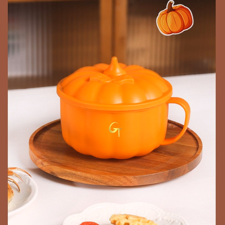 Ca Nấu Mì, Đựng Cháo Hình Bí Ngô Inox 304 Có Nắp Đậy Ld024 - Lady'S Passion - Ảnh 4