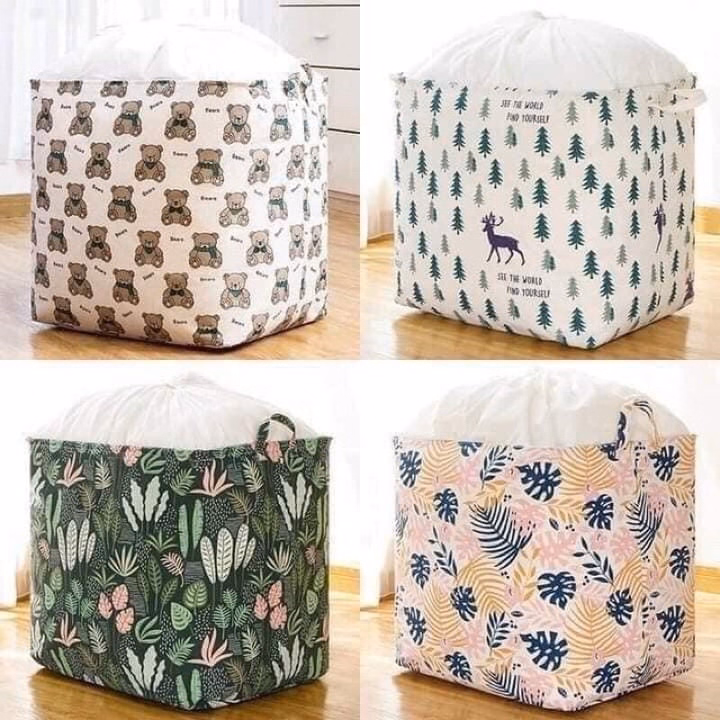 Combo 3 Túi Đựng Quần Áo Vải Canvas Dây Rút 100L - Ảnh 4