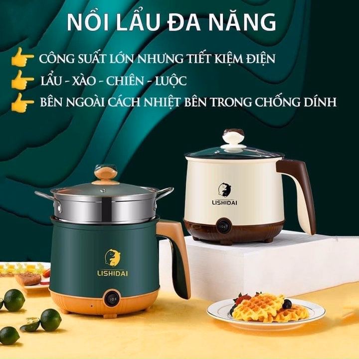 Nồi Điện, Ca Nấu Mì Mini 2 Tầng Tiện Dụng - Ảnh 2