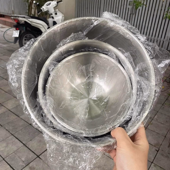 Bộ 3 Bát Trộn Inoc Có Vạch Đo Nước - Ảnh 3