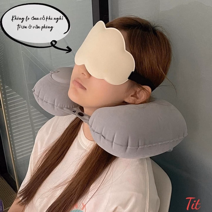 Gối Bơm Hơi Hình Chữ U Khi Đi Du Lịch Tiện Dụng
