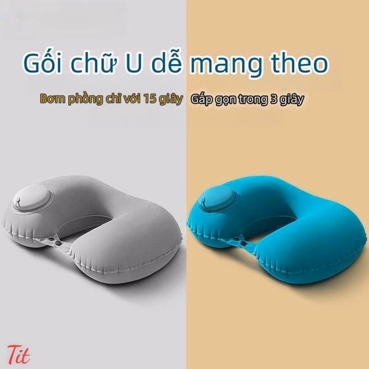 Gối Bơm Hơi Hình Chữ U Khi Đi Du Lịch Tiện Dụng - Ảnh 2