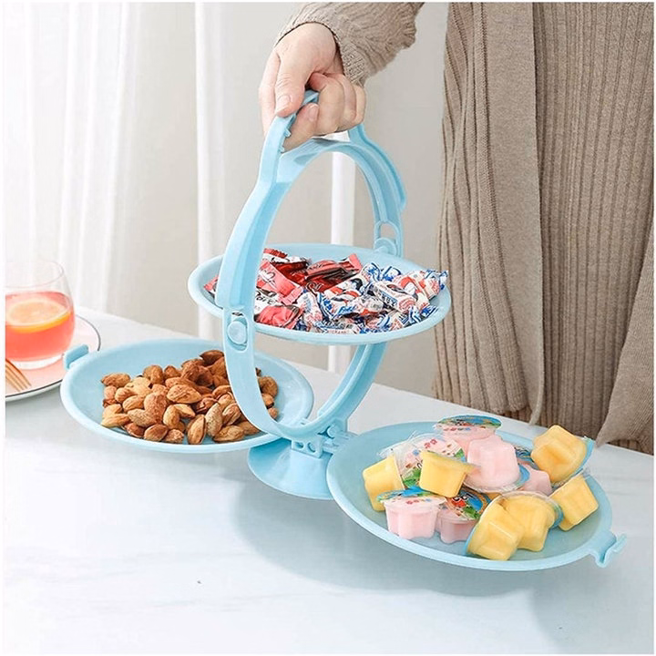 Khay 3 Đĩa Gấp Gọn Để Hoa Quả - Ảnh 4