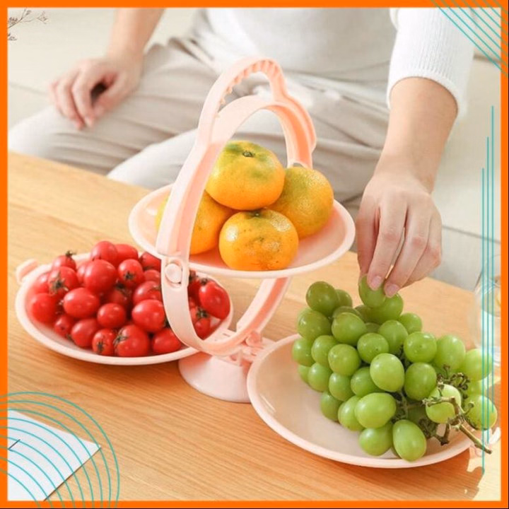 Khay 3 Đĩa Gấp Gọn Để Hoa Quả - Ảnh 3