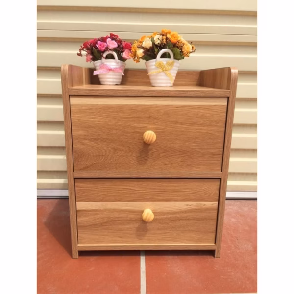 Tủ Đầu Giường 2 Ngăn Kéo Gỗ Mdf Cao Cấp, Tab Để Đầu Giường