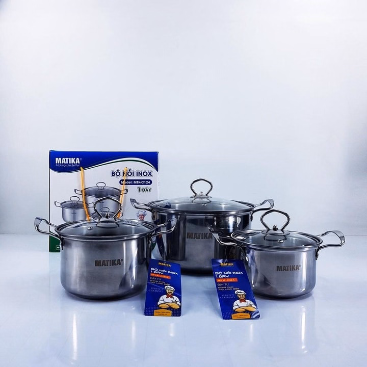 Bộ 3 Nồi Inox Size 16Cm, 18Cm, 24Cm - Ảnh 2