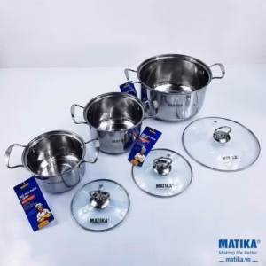 Bộ 3 Nồi Inox Size 16Cm, 18Cm, 24Cm