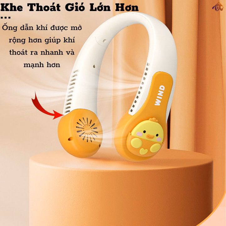 Quạt Đeo Cổ Mini Không Cánh Hình Thú Siêu Mát, Bền, Chạy Êm Ctb715 - Bechip - Ảnh 4