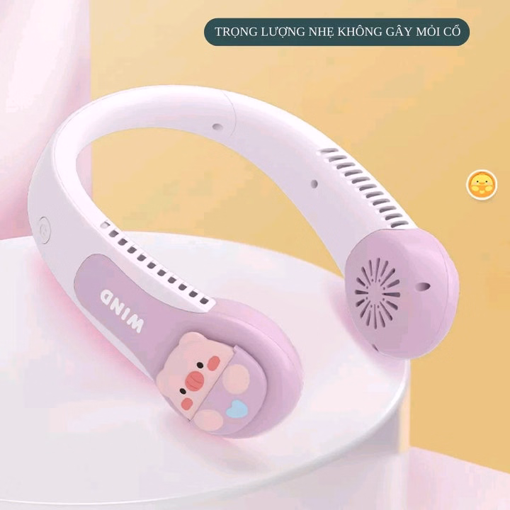 Quạt Đeo Cổ Mini Không Cánh Hình Thú Siêu Mát, Bền, Chạy Êm Ctb715 - Bechip - Ảnh 8