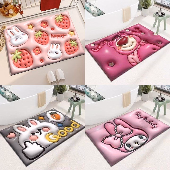 Thảm 3D Lau Chân Thấm Hút Nước Tiện Ích - Ảnh 3