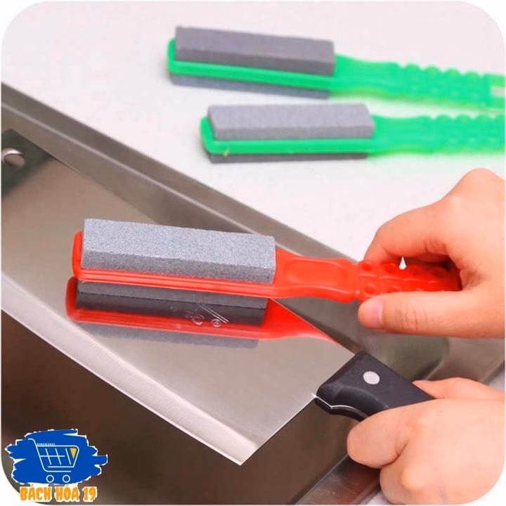 Đá Mài Dao Có Cán Cầm Tay Nhựa 2 Mặt