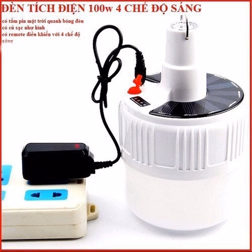 Bóng Đèn Tích Điện Led- Kèm Điều Khiển Và Sạc 100W - Ảnh 4