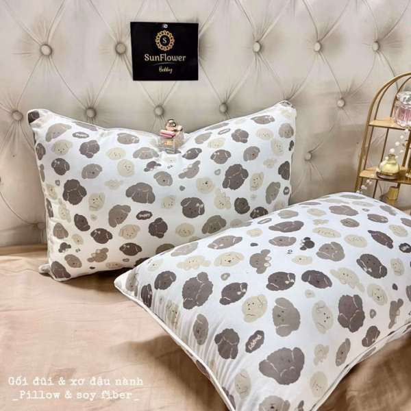 Bộ 2 Gối Hoa Hồng Xanh Mềm Mại Cao Cấp - Ảnh 6