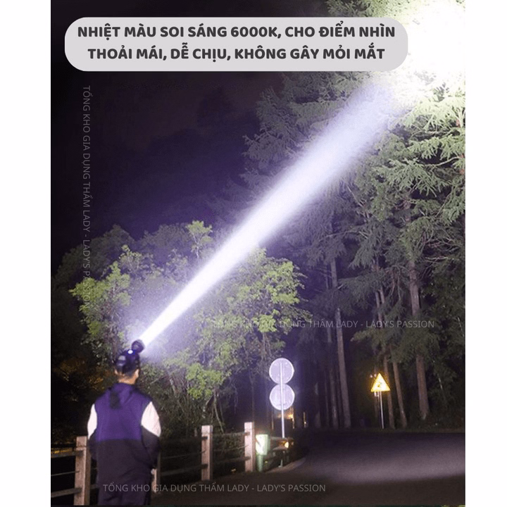 Đèn Pin Đội Đầu Siêu Sáng Tỏa Rộng S35, Sạc Dự Phòng Chống Nước Ipx7, Độ Sáng 4000 Lumen, 3 Chế Độ Ánh Sáng Gd184 - Lady'S Passion - Ảnh 3