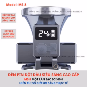 Đèn Pin Đội Đầu Siêu Sáng M-S8 Sáng 60 Giờ Liên Tục Trên 1 Lần Sạc, Pin Trâu Gd187 - Lady'S Passion