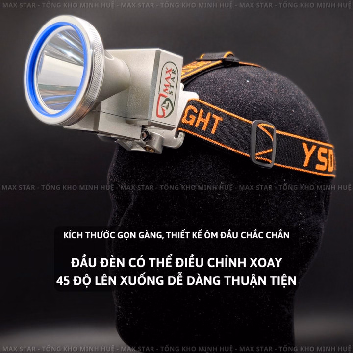 Đèn Pin Đội Đầu Siêu Sáng M-S8 Sáng 60 Giờ Liên Tục Trên 1 Lần Sạc, Pin Trâu Gd187 - Lady'S Passion - Ảnh 5
