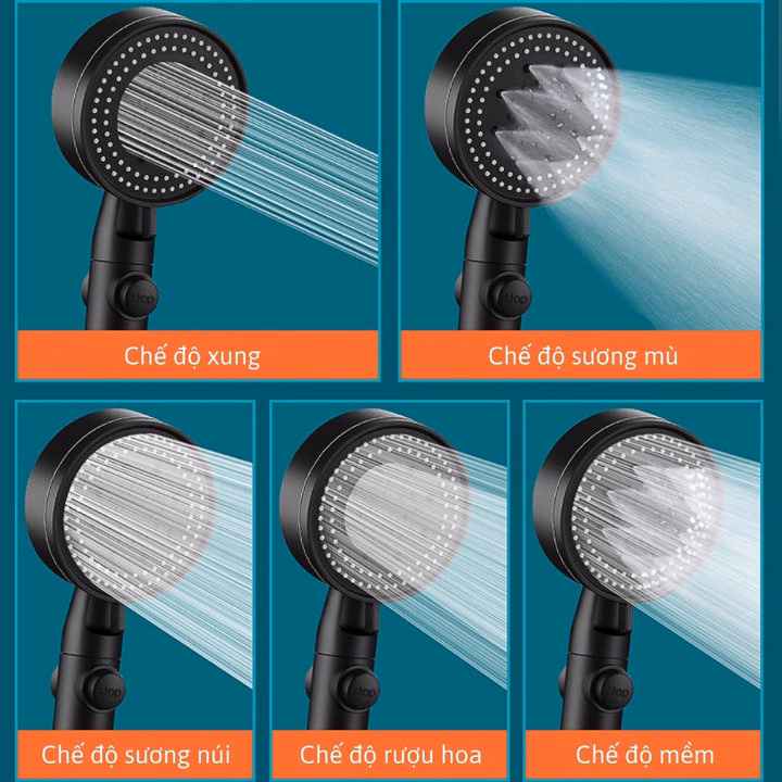 Vòi Sen Tăng Áp 5 Chế Độ Nước Tiện Dụng - Ảnh 5