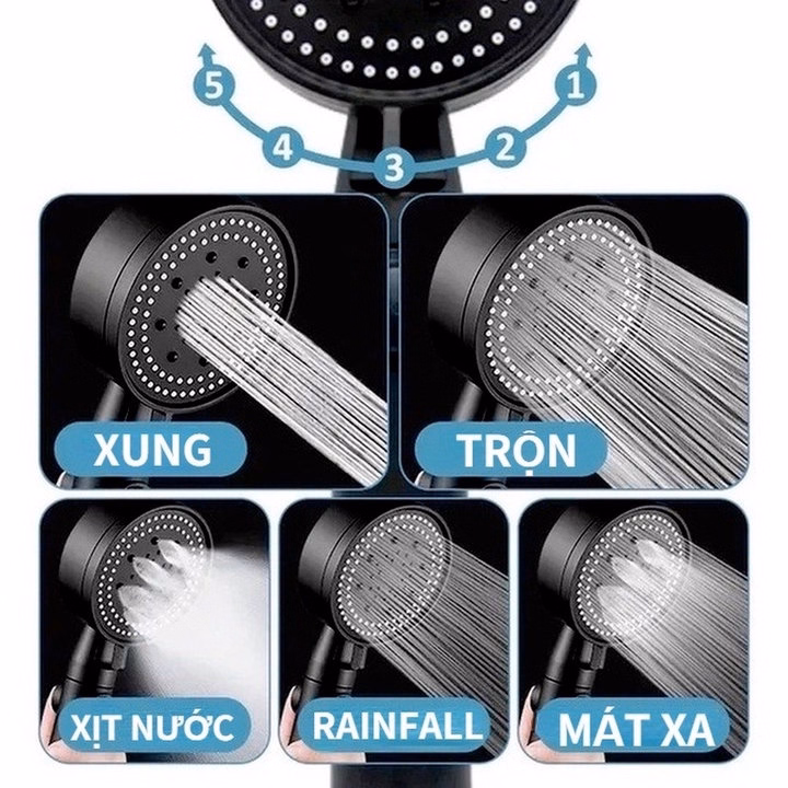 Vòi Sen Tăng Áp 5 Chế Độ Nước Tiện Dụng - Ảnh 2