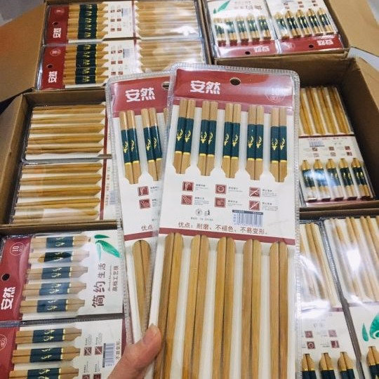 Vỉ 10 Đôi Đũa Trúc Hươu Chống Mốc - Ảnh 3