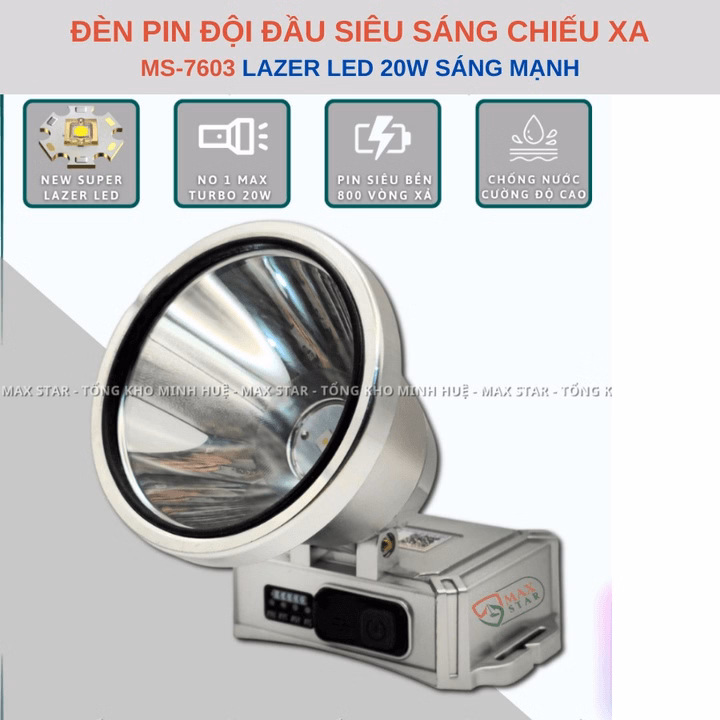 Đèn Pin Đội Đầu Siêu Sáng Chiếu Xa Ms 7603 Led Laler Công Suất 20W Gd188 - Lady'S Passion